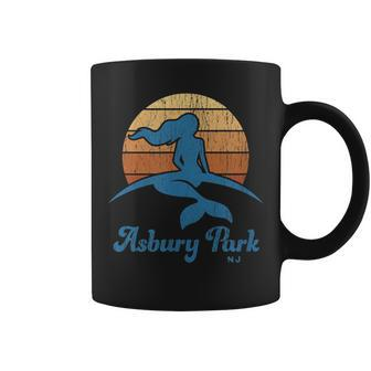 Asbury Park Nj Vintage Mermaid 70S Throwback Sunset Coffee Mug | Mazezy