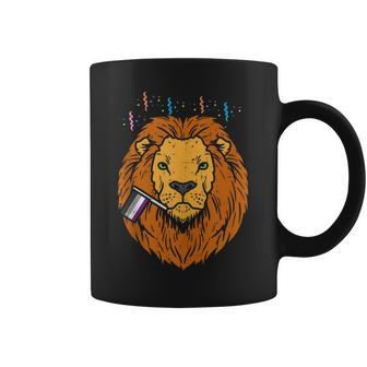 Asexual Flag Lion Lgbt Pride Month Ace Pride Stuff Animal Coffee Mug | Mazezy