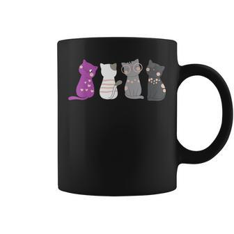 Asexuality Ace Flag Kawaii Cat Lover Equality Asexual Coffee Mug - Thegiftio UK