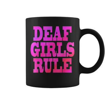 Asl American Sign Language Deaf Girls Rule Deaf T Coffee Mug | Mazezy