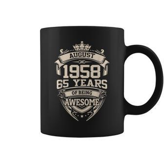 August 1958 65 Years Of Being Awesome 65Th Birthday Coffee Mug - Seseable