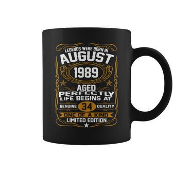 August 1989 34Th Birthday 34 Year Old Coffee Mug - Seseable