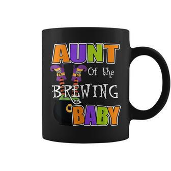 Aunt Of Brewing Baby Halloween Theme Baby Shower Spooky Coffee Mug - Monsterry AU