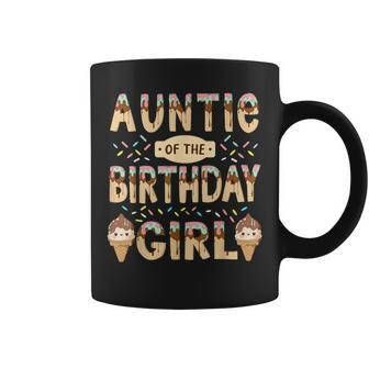 Auntie Of The Birthday Day Girl Ice Cream Party Family Bday Coffee Mug | Mazezy