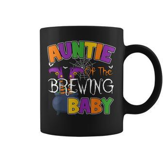 Auntie Of Brewing Baby Halloween Theme Baby Shower Spooky Coffee Mug - Monsterry