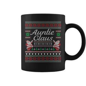 Auntie Claus Ugly Christmas Sweater Pajamas Pjs Coffee Mug - Monsterry CA