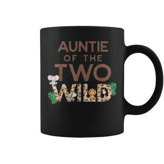 Auntie Of The Two Wild Animal Safari 2Nd Birthday Theme Coffee Mug - Seseable