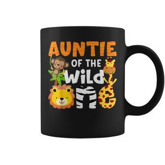 Auntie The Wild One Zoo Birthday Safari Jungle Animals Party Coffee Mug - Seseable