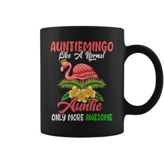 Auntiemingo Normal Auntie Only More Awesome Flamingo Crown Flamingo Funny Gifts Coffee Mug | Mazezy