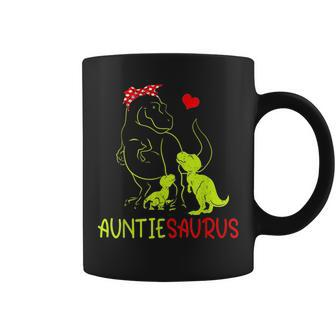 Auntiesaurus T Rex Auntie Saurus Dinosaur Family Matching Coffee Mug | Mazezy