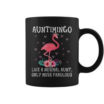 Auntimingo Aunt Auntie Pink Flamingo Floral Mothers Day Mothers Day Funny Gifts Coffee Mug | Mazezy