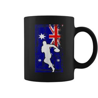 Australian Rules Football Country Flag Silhouette Coffee Mug | Mazezy