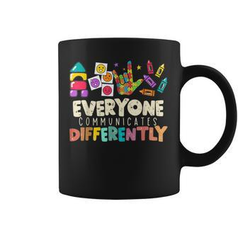 Autism Awareness Month Everyone Communicates Differently Asd Coffee Mug - Seseable
