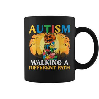 Autism Halloween Puzzle Trick Or Treat Autism Awareness Coffee Mug - Monsterry