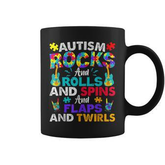 Autism Rocks And Rolls Autism Awareness Month Coffee Mug - Seseable