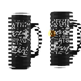 Autumn Leaves And Lattes Please Fall Halloween Cute Halloween Coffee Mug | Mazezy