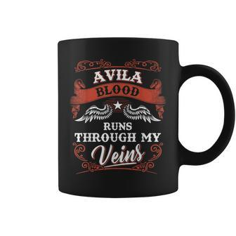 Avila Blood Runs Through My Veins Family Christmas Coffee Mug - Seseable