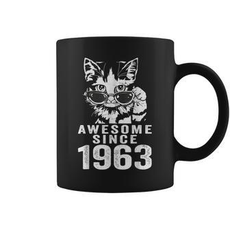 Awesome Since 1963 60Th Birthday 60 Year Old Cat Lovers Coffee Mug - Seseable