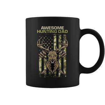 Awesome Hunting Dad Vintage Camouflage American Flag Hunter Hunter Funny Gifts Coffee Mug | Mazezy CA