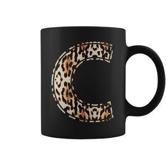 Awesome Letter C Initial Name Leopard Cheetah Print Coffee Mug | Mazezy