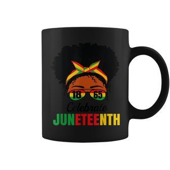Awesome Messy Bun Celebrate Junenth Black History Women Coffee Mug - Seseable