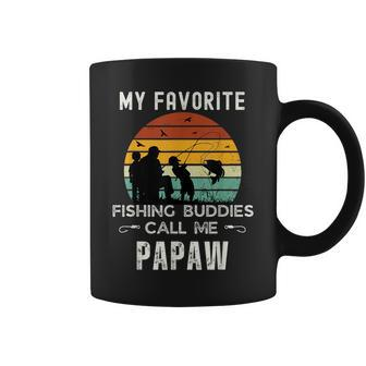 Awesome My Favorite Fishing Buddies Call Me Papaw Grandpa Gift For Mens Coffee Mug | Mazezy
