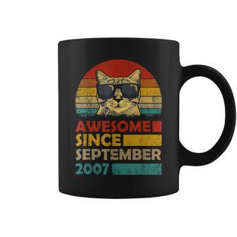 Awesome Since September 2007 16Th Birthday Cat Lover Coffee Mug - Monsterry
