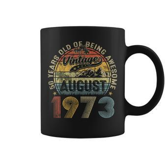 Awesome Since August 1973 Vintage Gift Men 50Th Birthday Coffee Mug - Seseable