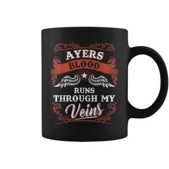 Ayers Blood Runs Through My Veins Family Christmas Coffee Mug - Seseable