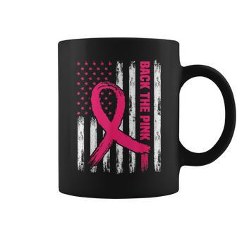 Back The Pink America Flag Support Breast Cancer Awareness Coffee Mug - Thegiftio UK