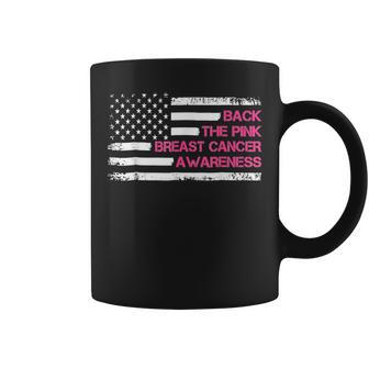 Back The Pink American Flag Breast Cancer Awareness Vintage Coffee Mug - Thegiftio UK