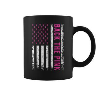 Back The Pink Breast Cancer Awareness American Flag Coffee Mug - Monsterry AU