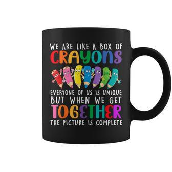 Back To School Teacher We Are Like A Box Of Crayons Coffee Mug - Monsterry UK
