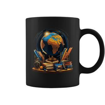Back To School Teacher Student Book Pencil Globe First Day Coffee Mug - Thegiftio UK
