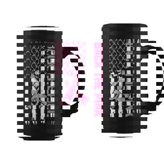 Back The Pink Warrior Flag American Breast Cancer Awareness Breast Cancer Awareness Funny Gifts Coffee Mug | Mazezy