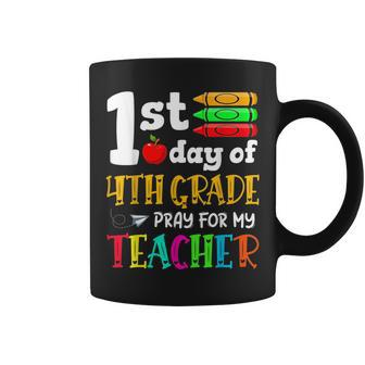 Back To School 1St Day Of 4Th Grade Pray For My Teacher Kids Coffee Mug - Seseable