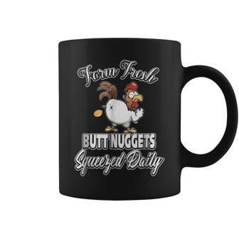 Backyard Chicken Farmer Farm Fresh Butt Nuggets Farm Funny Gifts Coffee Mug | Mazezy