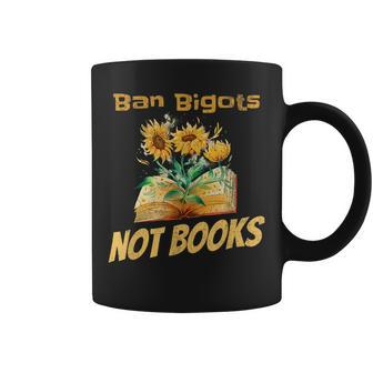 Ban Bigots Not Books | Bookish | Reading Banned Books Retro Reading Funny Designs Funny Gifts Coffee Mug | Mazezy