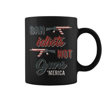 Ban Idiots Not Guns Flag Coffee Mug | Mazezy