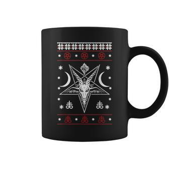 Baphomet Satan Ugly Christmas Sweater Goth Christmas Coffee Mug | Mazezy