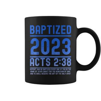 Baptized In 2023 Bible Verse For Christian Water Baptisms Coffee Mug | Mazezy DE