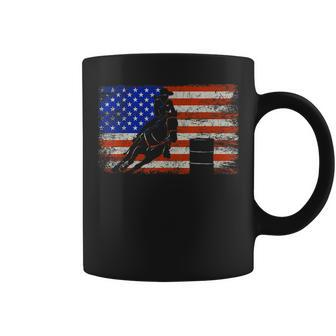 Barrel Racing Usa American Flag Vintage Barrels Coffee Mug | Mazezy