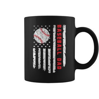 Baseball Dad Usa American Flag Patriotic Dad Fathers Day Coffee Mug | Mazezy AU