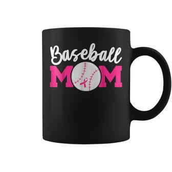 Baseball Mom Pink Ribbon Breast Cancer Awareness Fighters Coffee Mug