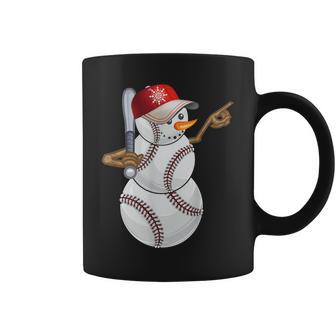 Baseball Snowman Balls Baseball Hat Snow Christmas Women Coffee Mug - Seseable
