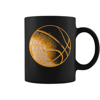 Basketball Motivational Word Cloud Dunk Three Pointer Coffee Mug | Mazezy
