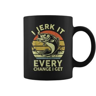 Bass Fish Dad Jerk It Every Chance Adult Humor Fishing Coffee Mug - Seseable