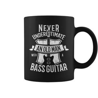 Bass Guitar Never Underestimate An Old Ma Guitar Sayings Coffee Mug - Seseable