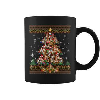 Basset Hound Dog Christmas Tree Ugly Christmas Sweater Coffee Mug - Seseable