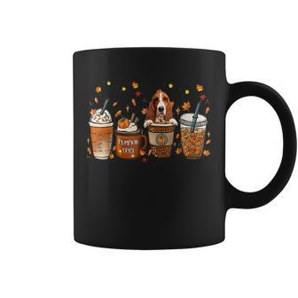 Basset Hound Fall Coffee Pumpkin Spice Latte Iced Autumn For Coffee Lovers Coffee Mug | Mazezy